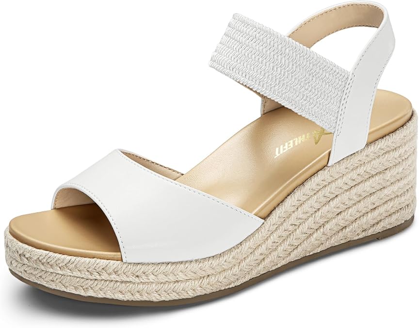 Athlefit Women's Espadrille Wedge Sandals With Arch Support
