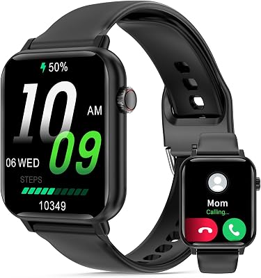 Smart Watch for Women Men, AnswerMake Calls, 60 Days Extra-Long Battery, 110 Sports Mode, 1.96 HD Smartwatch with Heart Rate Blood Pressure Monitor, Sleep Tracker, Pedometer, Compatible Android iOS