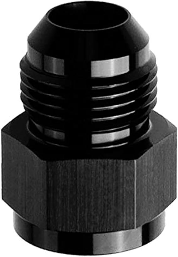 10AN Female to 8AN Male Flare Reducer/Extender Union Fuel Hose Line Fitting Adapters Aluminum Anodized Black
