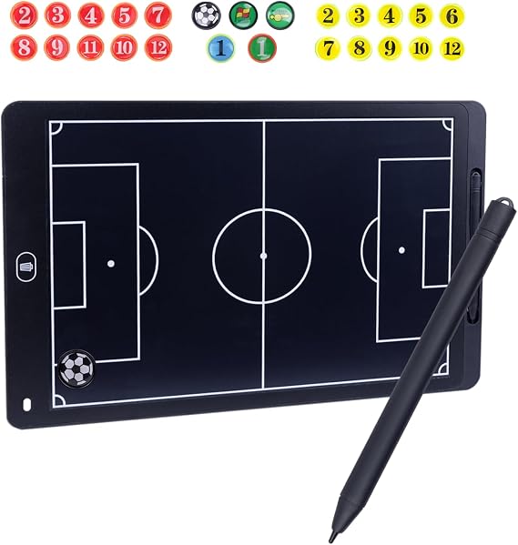 Magnetic Electronic Soccer Coaching Board, 16 inch LCD Soccer Coaching Board,LCD Soccer Strategy Board with Stylus Pen,Soccer Board Tactic Board, Training Equipment