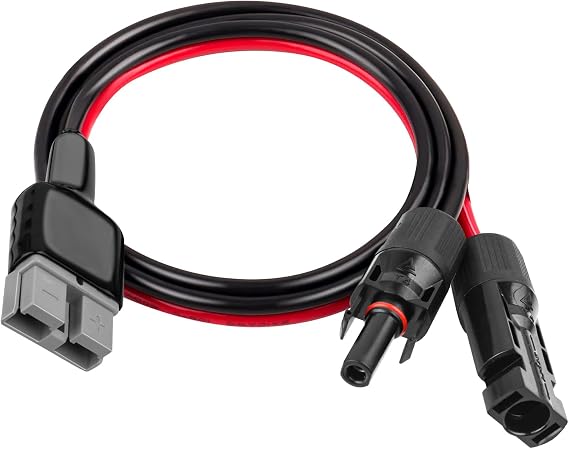 XRDS -RF Solar Panel Charge Cable 50A with Anderson-Style High-Amperage Connector, 10AWG Heavy-Duty Extension Cord for Solar Power Systems, RVs, and Off-Grid Applications 1.6FT