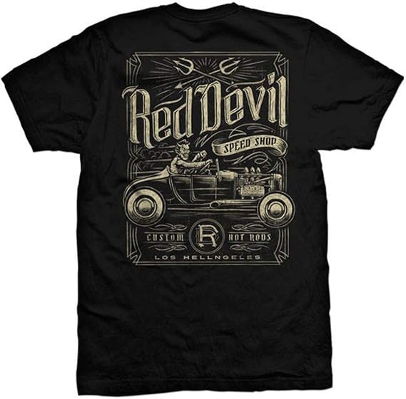 RED DEVIL CLOTHING Speed Shop Front & Back (M) Black