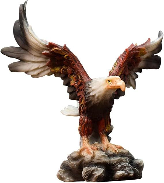 Baoblaze Creative Lucky Eagle Figurines Sculpture Ornament for Office Shelves Home Decor Gift, 14.5cmx10cmx15cm
