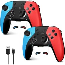AceGamer 2pcs Wireless Controller for Switch 2/Switch/Lite/OLED, Wireless Pro Controller with Hall Joystick/6-Axis Gyroscope/Wake-up Function/Programmable Button/Vibration Settings/Low Battery Warning