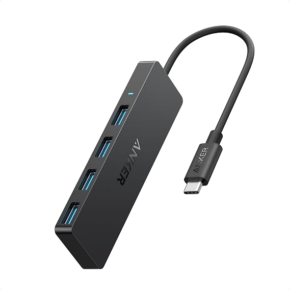 Anker USB C Hub, 4-in-1 USB Splitter, USB Extender, Computer Accessories | Multiport adapter with 5Gbps Data Transfer for USB-C Port Laptop, PC, Desktop and More (Charging Not Supported)(USB-C, 0.7ft)