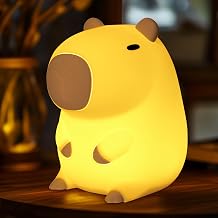 Capybara Night Light, Cute Silicone Capybara Lamp with Timing Function, Dimmable, USB Rechargeable for Kids Bedroom Decor Birthday Gifts for Women Girls Babies Toddlers Children [Energy Class F]