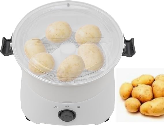 Electric Potato Peeler, 85W Automatic Peeling Machine, One-Button Drive Commercial Electric Potato Peeler with Clear Lid & Locking Clip for Peeling Potatoes Pears Apple Fruit Vegetable