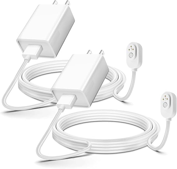 10ft Charging Cord Cable 2 Pack Magnetic Charger for Arlo Ultra 1 2 | Arlo Pro 3 4 5 2K Arlo Go 2 Indoor Outdoor Arlo Camera Charger Charging Cable Power Cord