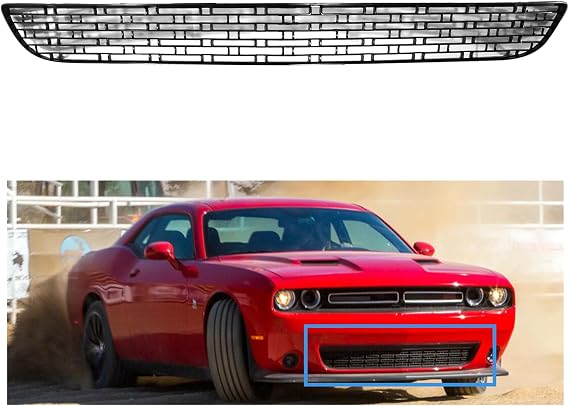 MGWILL Front Bumper Lower Grille Grill Compatible with 2015-2022 Dodge Challenger Replacement for 68259756AA CH1036146 Textured Black
