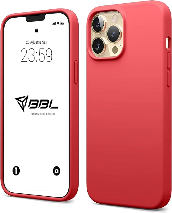 Babilden iPhone 12 Pro Max İle Uyumlu Kılıf İnce Ve Dayanıklı Sıvı Silikon 3 Katmanlı Tam Kaplamalı Şık Yumuşak Jel Hissi Yüksek Kalite Kauçuk Telefon Kılıfı (Kırmızı)