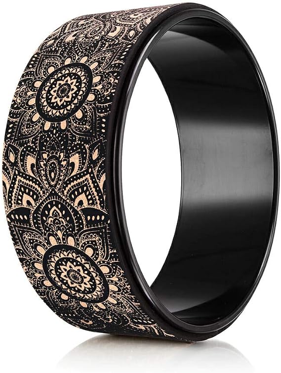 Yoga Design Lab Yoga Wheel Extra Strong Dharma Wheel Environmentally Friendly More Intensive Stretching Improves Posture (YDL-Mandala Black)