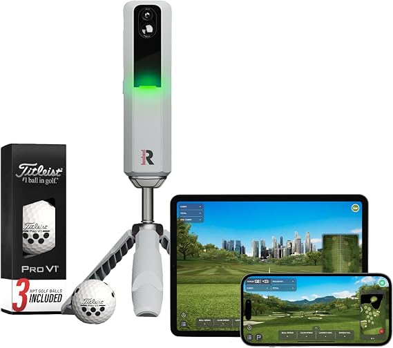 Rapsodo Golf Launch Monitor - Swing Analyzer, Spin Rate, Indoor/Outdoor, 3 Pro V1 Balls