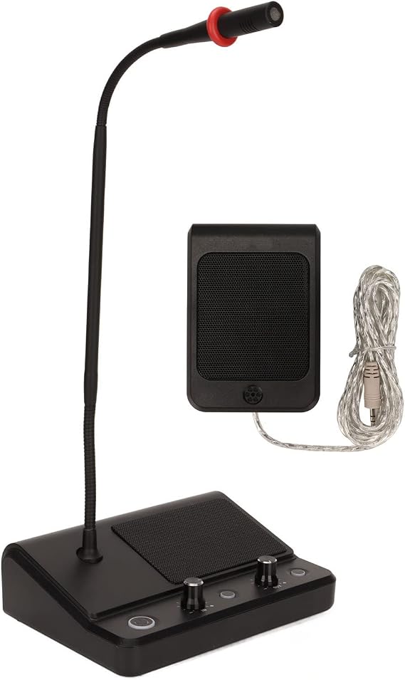 Window Speaker Intercom System, Dual Way Intercom System, Anti Interference Intercommunication Counter Intercom for Business, Bank, Office, Hospital, Counter, Store, Station,