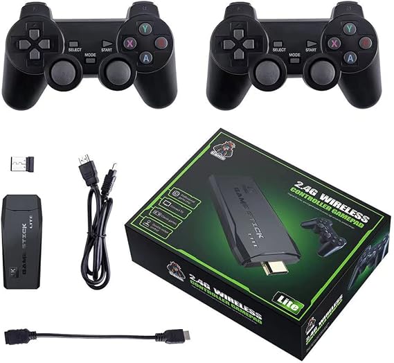 KANBUN 64G Wireless Retro Game Console 10000+ Games Classic Video Game Consoles with 2 Wireless Controllers for 4k TV HD Output
