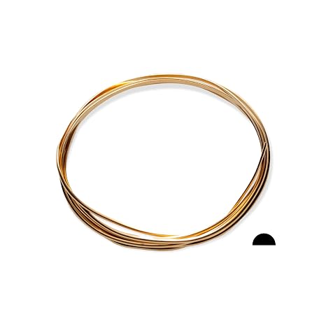 14/20 Yellow Gold Filled Wire 14 Ga Half Round, Half Hard 5FT by CRAFT WIRE