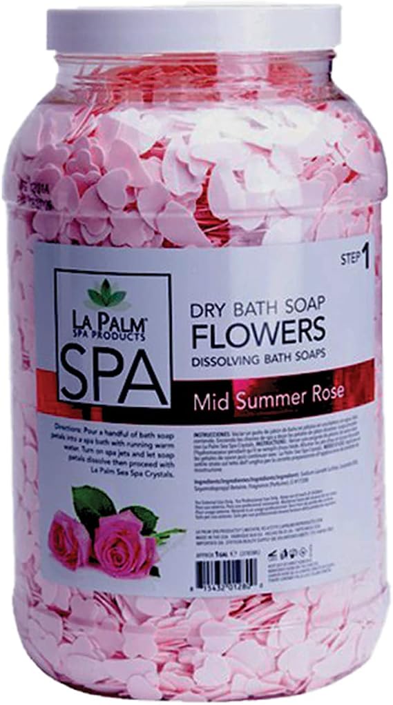 La Palm SPA Pedicure Dry Bath Soap Flowers Petals For Foot Bath 1 gallon 6 Scents to Choose From (Mid Summer Rose)