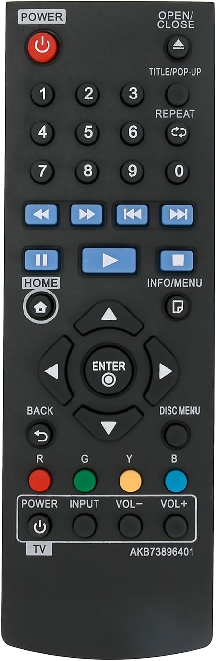 New AKB73896401 Replace Remote fit for LG BLU RAY DISC DVD Player BP135