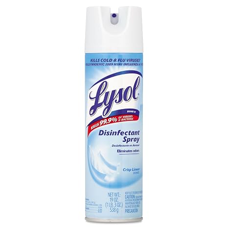 Lysol 79329CT Disinfectant Spray, Crisp Linen Scent, 19oz Aerosol