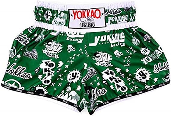 YOKKAO Muay Thai Boxing Shorts, Many Styles & Colors Carbonfit (RocknRolla Eden) Green
