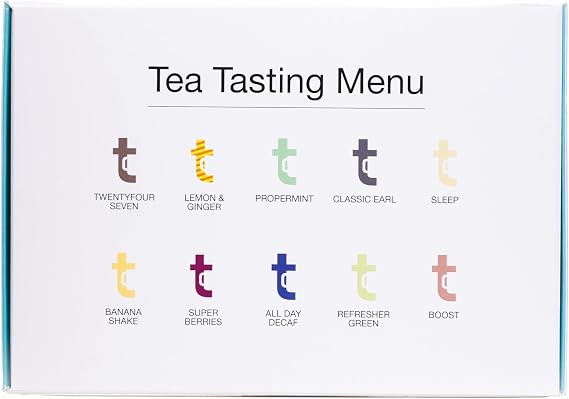 Twist Teas - A5 Tasting Menu - A Carefully Selected Assortment of 10 Different Tea Blends Including Great Taste Award Winners | 10 Pyramid Tea Bags - (1 Per Blend)