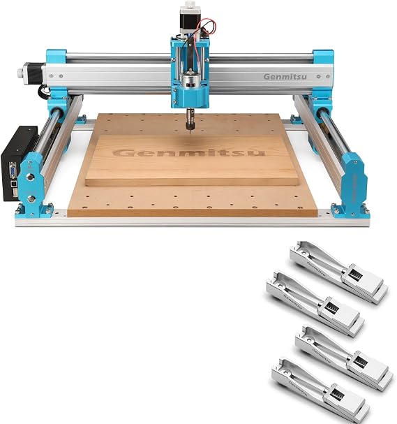 Genmitsu CNC Router Machine 4040-PRO + Upgrade CNC Router Vise Clamp for Large Woodworking & Metalworking Project