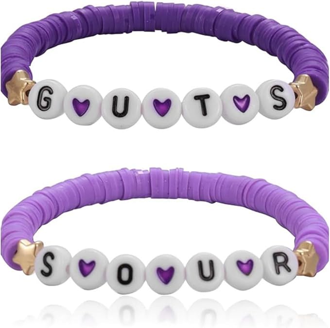 AITELEI Olivia Bracelets Set for Women GUTS/SOUR Album Concert Inspired Bracelet Sets Gifts Soft Pottery Bracelet Jewelry Handmade Friendship Stretch Bracelets for Music Singer Fans