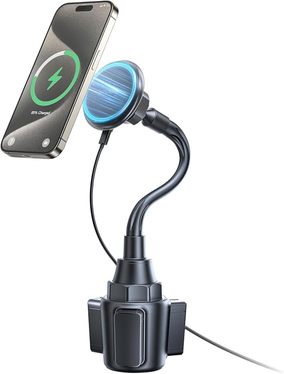 SUPERONE 15W MagSafe Car Charger Cup Holder Mount for iPhone