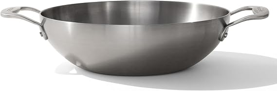 Made In Cookware - 10" Stainless Steel Kadai Pan - 5 Ply Stainless Clad - Professional Cookware Italy - Induction Compatible