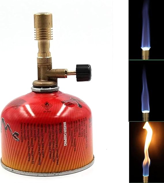 Portable Bunsen Burner,Large-Capacity Portable Gas Burner, Gas Blowtorch,Brass Material, for Lab Equipment, Jewelry Processing, Indoor Lighting