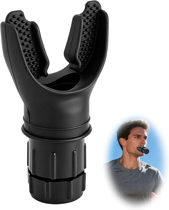 Breathing Trainer Lung Exerciser Device, Adjustable Resistance Respiratory Exercise Tool, Portable Inspiratory Muscle Strengthener Improves Capacity, Handheld Jaw Exerciser