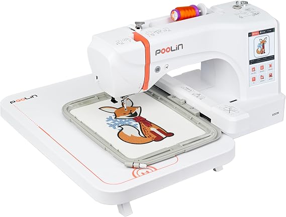 Poolin EOC06 Large Hoop Embroidery Machine, 11 x 7.9 in Embroidery Area