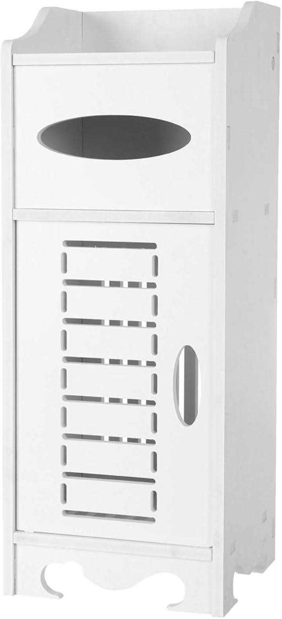 Waterproof Single Door Bathroom Cabinet White