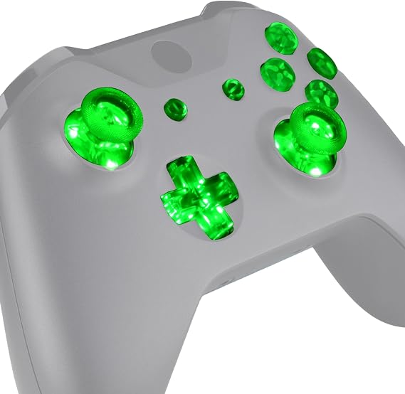 eXtremeRate Multi-Colors Luminated Dpad Thumbsticks Start Back ABXY Action Buttons (DTF) LED Kit for Xbox One Standard, Xbox One S X Controller 7 Colors 9 Modes Button Control -Controller NOT Included