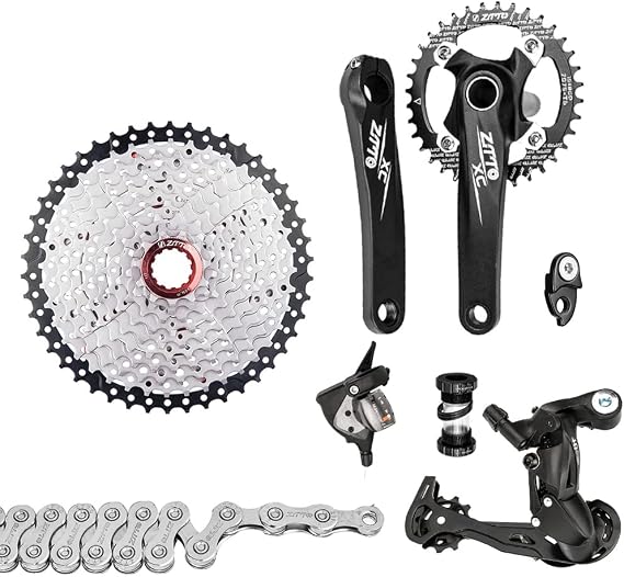 Bicycle Transmission kit,YIWENG 1x10 Speed MTB Derailleurs Shifter Groupset Bike Crankset 11-50T Cassette Flywheel 10 Speed Chain for MTB Mountain Bike