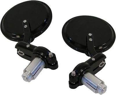 3 Black Round Handle Bar Mirrors Compatible for 2015 Suzuki DRZ400SM