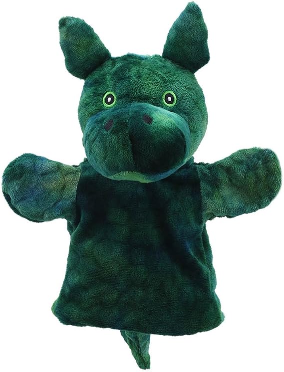 The Puppet Company ECO Animal Buddies - Green Dragon Hand Puppet - 25cm
