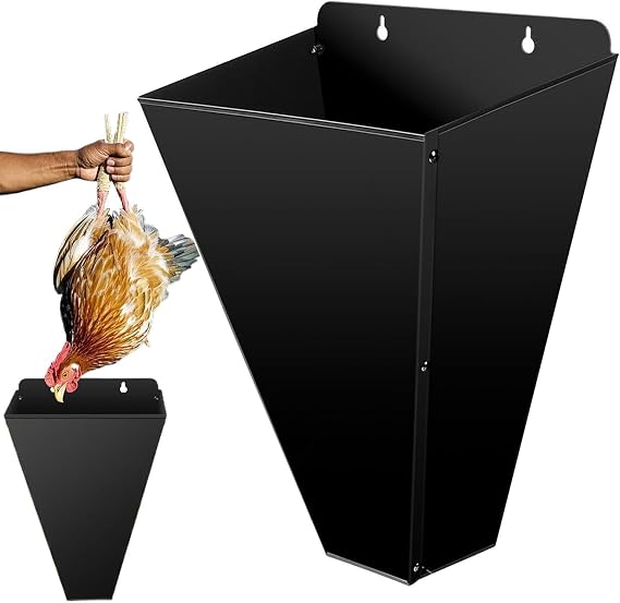 Chicken Cone - Chicken Killing Cone, Flat Back PoultryCone For Restraining, Steel Flat Back Poultry KillingCone, Turkey Processing Tool, Defeathering Machine For Turkeys Up To 14 Pounds