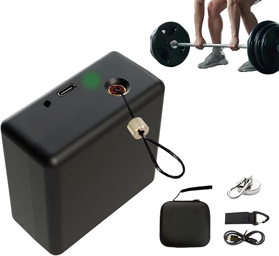 Smart Speed Tracker, Velocity Based Training Device, with APP Real-Time Data Feedback, Stainless Steel Wire, Automatic Retraction, for Strength Training Measurement