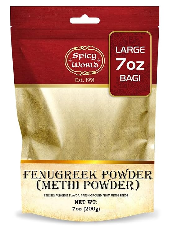 Fenugreek Powder 7 Oz Bag (200g) - Ground Methi Seeds - All Natural Indian Spice - By Spicy World