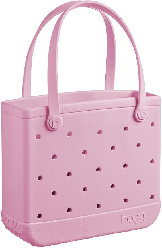 BOGG BAG BABY Small Waterproof Washable Tote for Beach Boat Pool Work School Sports 15x13x5.25 - Lightweight Cute Tote Bag, 26BABYGUM, (Blowing Pink Bubbles)