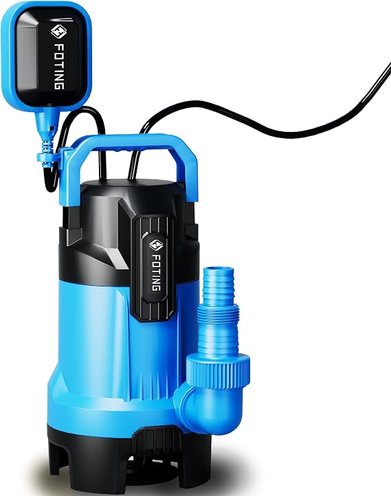 FOTING 2025Upgraded 28000 L/H Submersible Water Pump with Float Switch, 900W Electric Sump Pumps for Dirty/Clean Water, Portable Water Pump for Garden Pond, Pools, Ditches