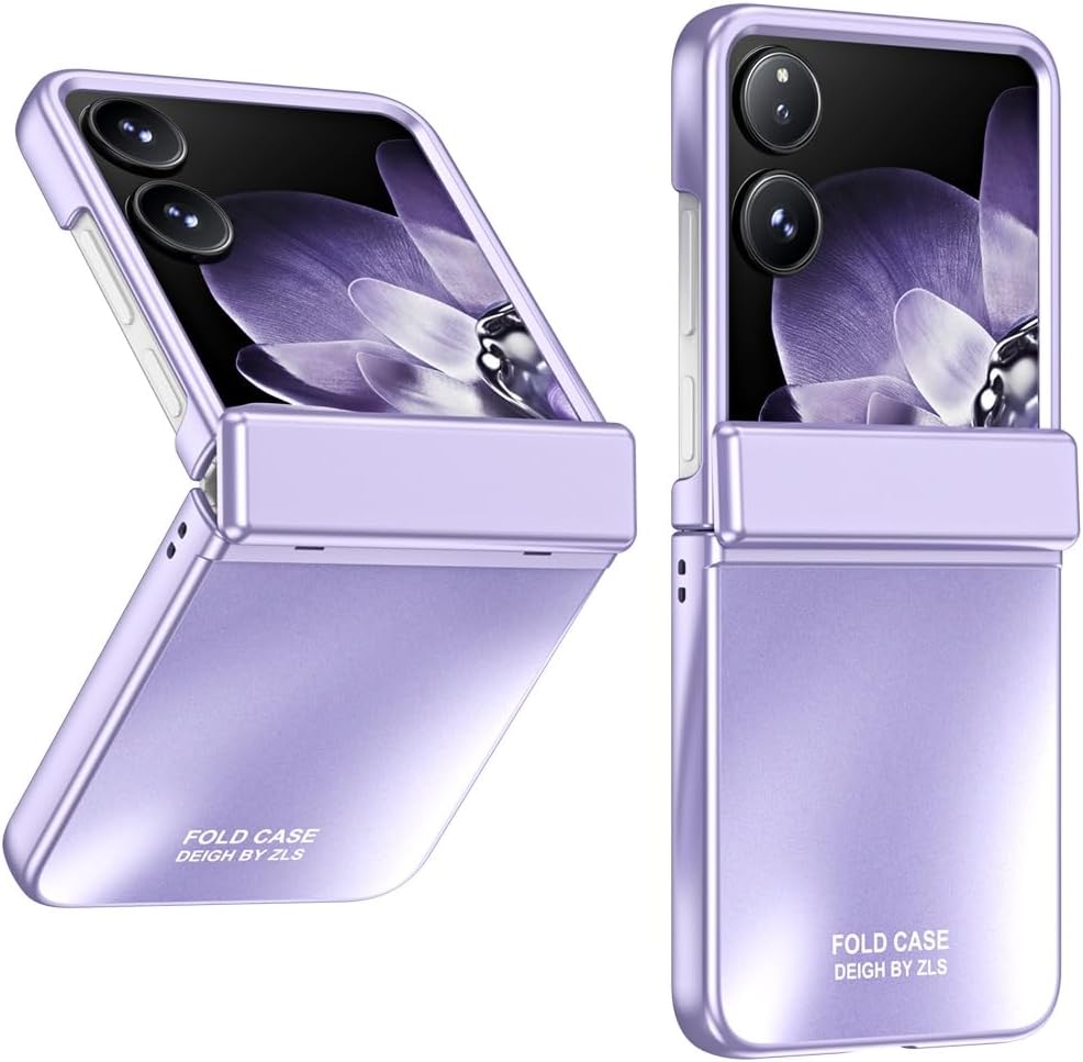 FERKAP Compatible with Xiaomi Mix Flip Case with Hinge Protection,Slim Thin Shockproof Hard Full-Body Protective Phone Case Cover for Mix Flip Phone Slim CasePurple