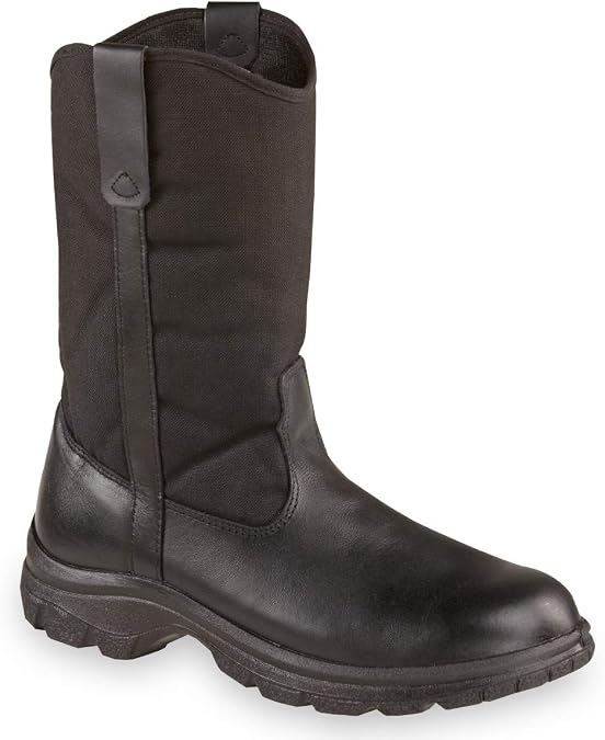 Thorogood Men's 804-6111 Soft Streets Series 10" Pull-On Wellington, Safety Toe Boot, Black - 7.5 M US