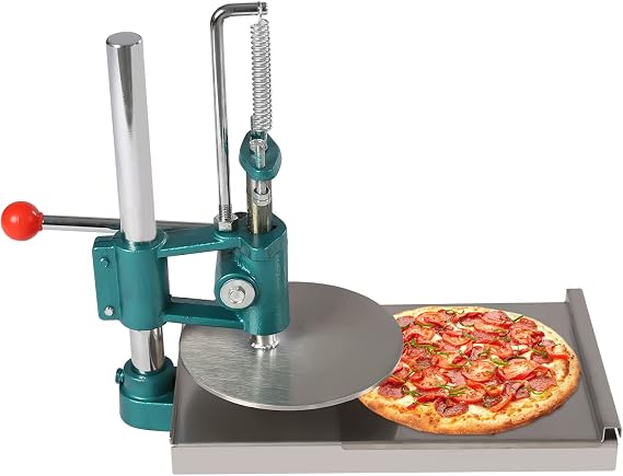 Manual Pizza Dough Press Machine, 7.9 Inch Commercial Dough Press, Pizza Dough Flattener, Pizza Dough Maker, Stainless Steel Kitchen Tool, Adjustable Thickness, Easy to Clean (7.9In)