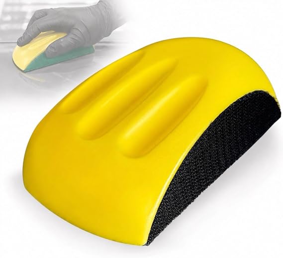 LiME LiNE 6 Inch Hook and Loop Mouse Hand Sanding Block Ideal for Sanding Automotive Body, Art & Crafts and DIY Projects (Hard Block)