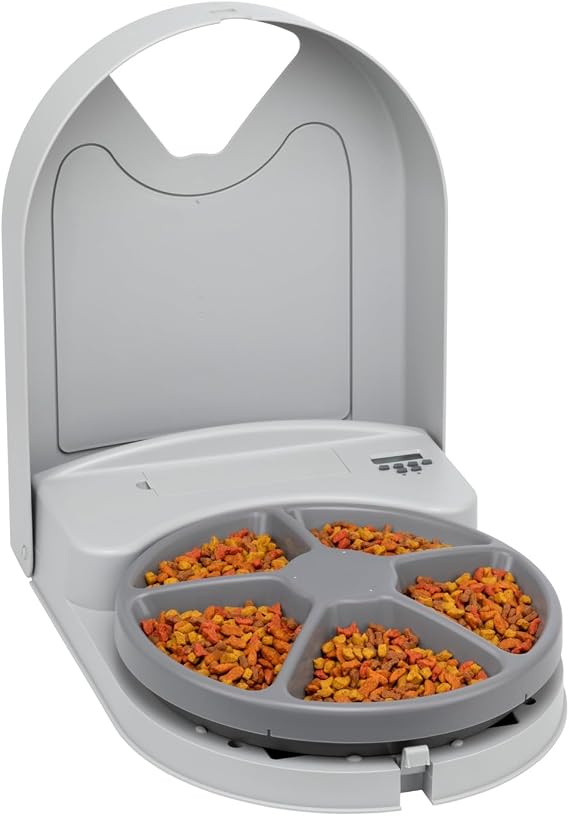 PetSafe Automatic Dog Feeder, 5 Meals, 40 oz Capacity, Plastic, for Dry Food, Multiple Pets