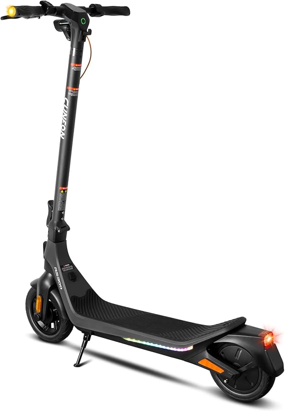Electric Scooter for Adults, 650W Peak Motor, Up to 19 MPH and 25 Miles Long Range, 10" Pneumatic Tires, Folding E Scooter with Fingerprint Unlocking, Ideal for Safe Commuting