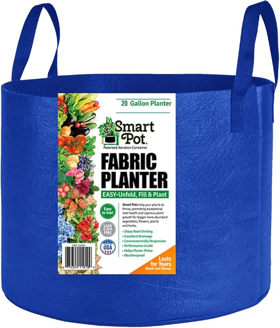 SMART POT 20-Gallon Soft-Sided Planter with Handles, Blue