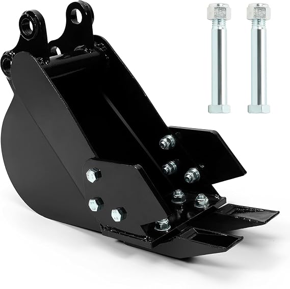 7.78in Mini Excavator Bucket, 200mm Excavator Attachments, Center Wheelbase 3.54in, Hole Diameter 0.98in, Bucket Metal Trenching Digger with Metal Teeth