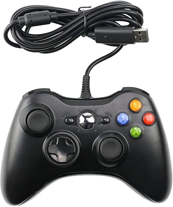 PCコントローラー モーションコントロール に適合する Xb&ox 360 有線ゲームコントローラー USB 有線 Jo&y-Co&n ゲームパッド、Mi&cr&o&os&-oft X&box 360、PC Windows 7、8、10 対応、デュアル振動ターボ付きBlack